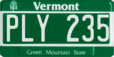 VT license plate PLY235