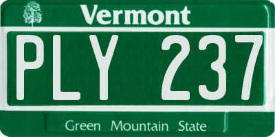 VT license plate PLY237