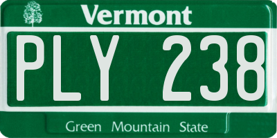 VT license plate PLY238