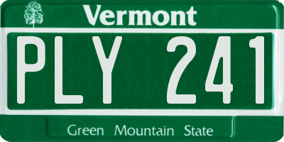 VT license plate PLY241