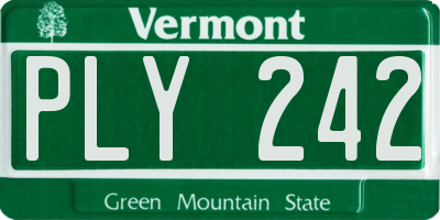 VT license plate PLY242