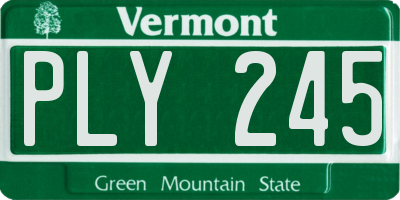 VT license plate PLY245
