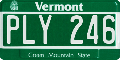 VT license plate PLY246