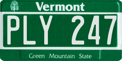 VT license plate PLY247