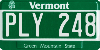 VT license plate PLY248