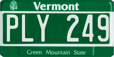 VT license plate PLY249