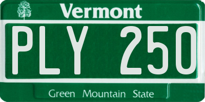 VT license plate PLY250