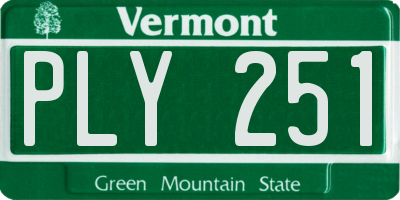 VT license plate PLY251