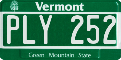 VT license plate PLY252