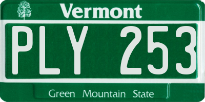 VT license plate PLY253