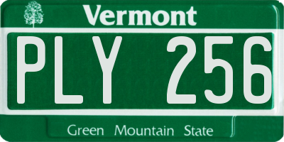 VT license plate PLY256