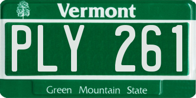 VT license plate PLY261