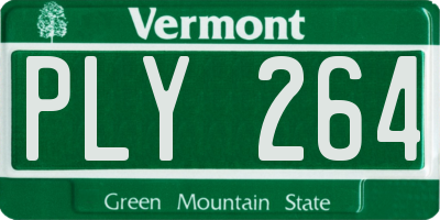 VT license plate PLY264