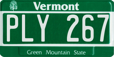 VT license plate PLY267