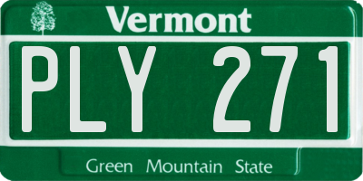 VT license plate PLY271