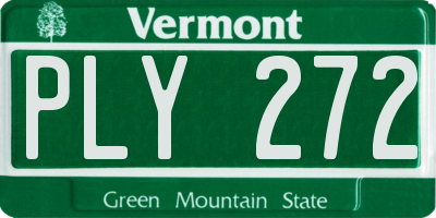 VT license plate PLY272