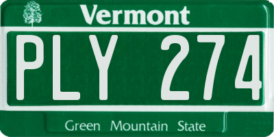 VT license plate PLY274