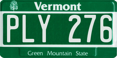 VT license plate PLY276