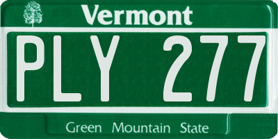 VT license plate PLY277