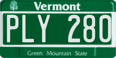 VT license plate PLY280