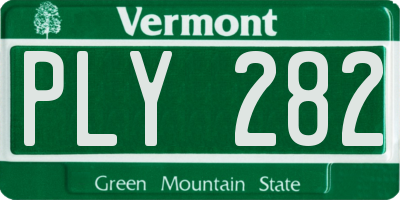 VT license plate PLY282