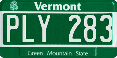 VT license plate PLY283