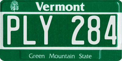 VT license plate PLY284