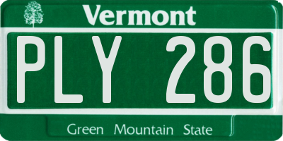 VT license plate PLY286