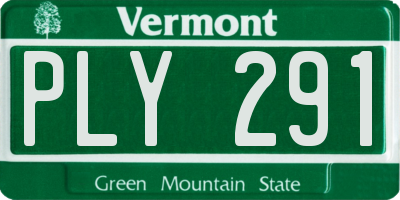 VT license plate PLY291