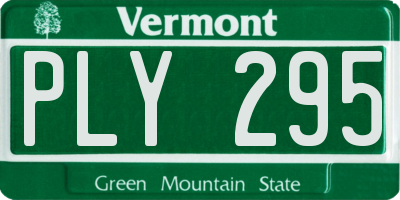 VT license plate PLY295