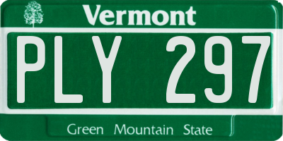 VT license plate PLY297
