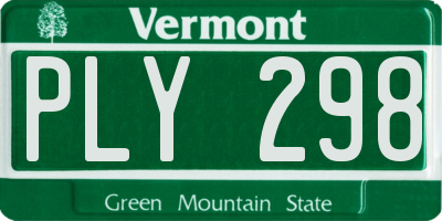 VT license plate PLY298