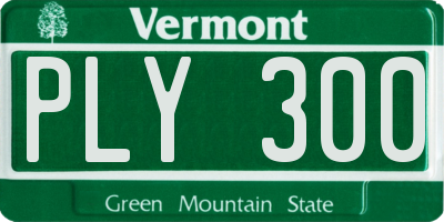 VT license plate PLY300