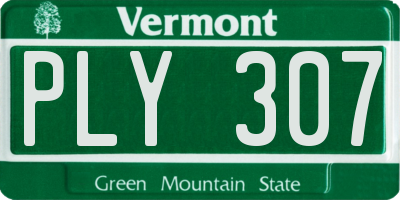 VT license plate PLY307
