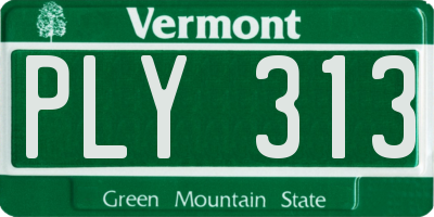VT license plate PLY313