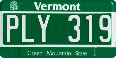 VT license plate PLY319