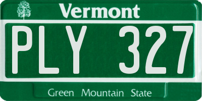 VT license plate PLY327