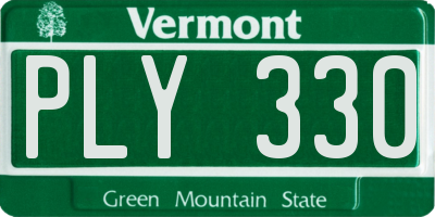 VT license plate PLY330