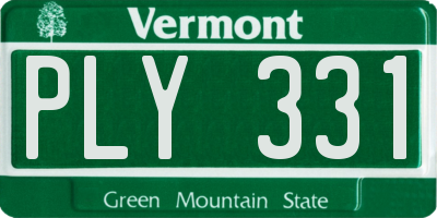 VT license plate PLY331