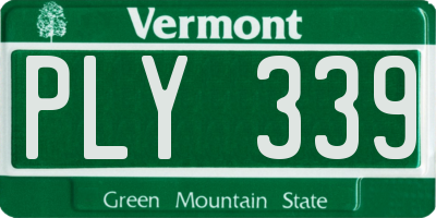 VT license plate PLY339