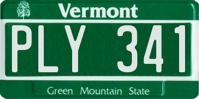 VT license plate PLY341