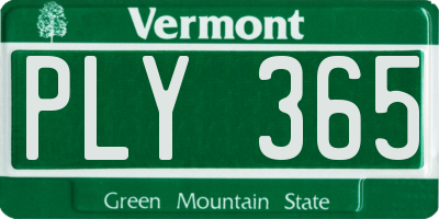 VT license plate PLY365