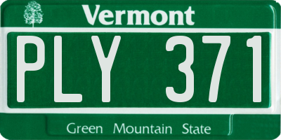 VT license plate PLY371