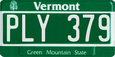 VT license plate PLY379