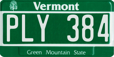 VT license plate PLY384