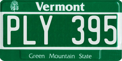 VT license plate PLY395