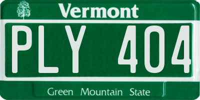 VT license plate PLY404