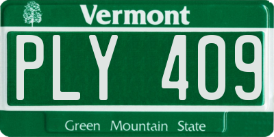 VT license plate PLY409