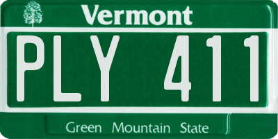VT license plate PLY411