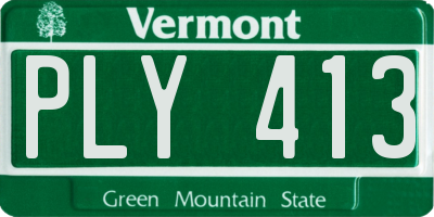 VT license plate PLY413